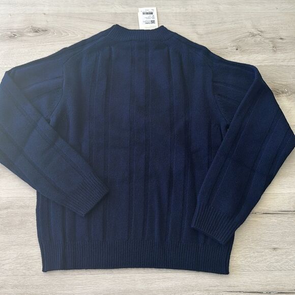 Maison Standard Flat Ribbed High Neck Sweater Navy S NWT IN PACKAGE - Picture 9 of 11